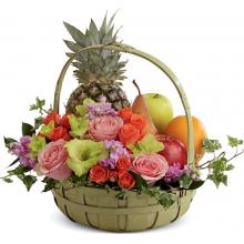 S56-4572 Le Panier de Fruits et de Fleurs de FTD® Reposez-Vous en Paix 