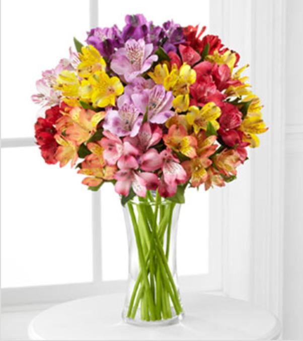 FK522 The FTD® Pick Me Up® Rainbow Discovery Peruvian Lily Bouquet 