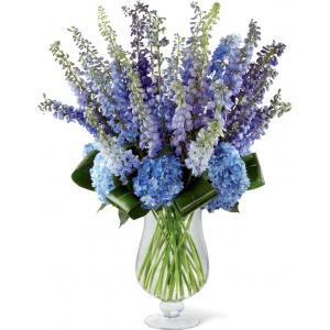 LX117 Bouquet Honestly Luxury Delphinium & Hydrangea