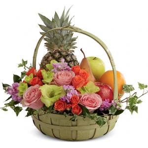 S56-4572 Le Panier de Fruits et de Fleurs de FTD® Reposez-Vous en Paix 
